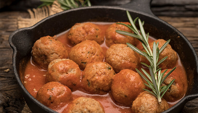 Receta de albondigas en salsa Kibo Foods