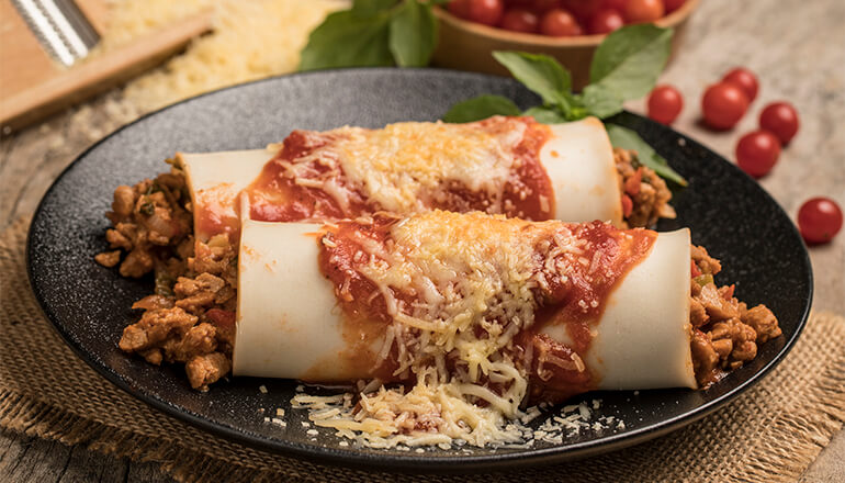 Receta de canelones rellenos Kibo Foods